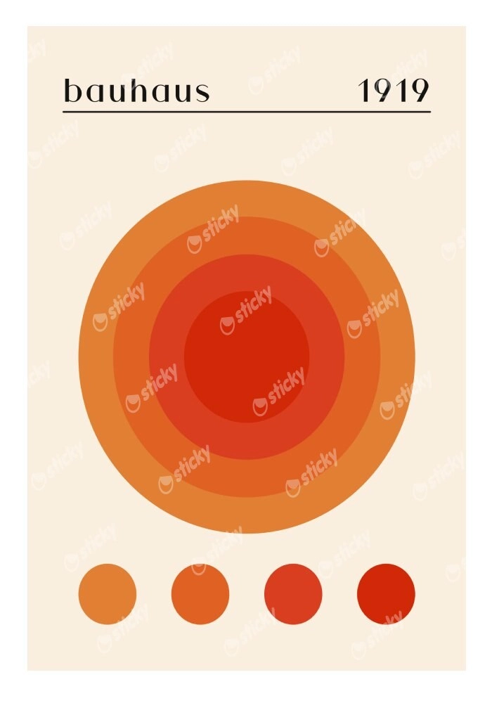 Πόστερ BAUHAUS ORANGE CIRCLES