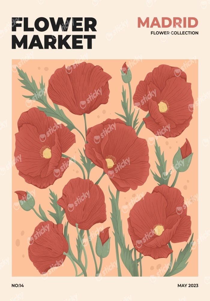Πόστερ FLOWER MARKET MADRID