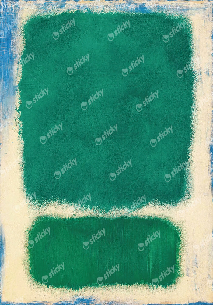 Πινακας σε καμβά ROTHKO - GREEN WHITE BLUE