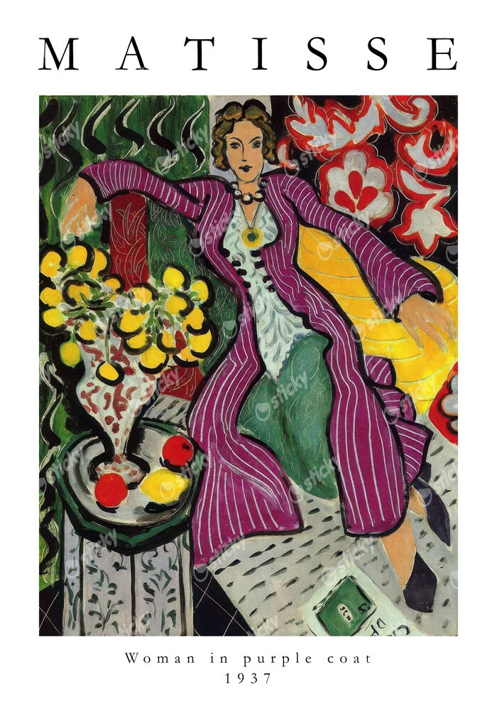 Πόστερ MATISSE - WOMAN IN PURPLE COAT