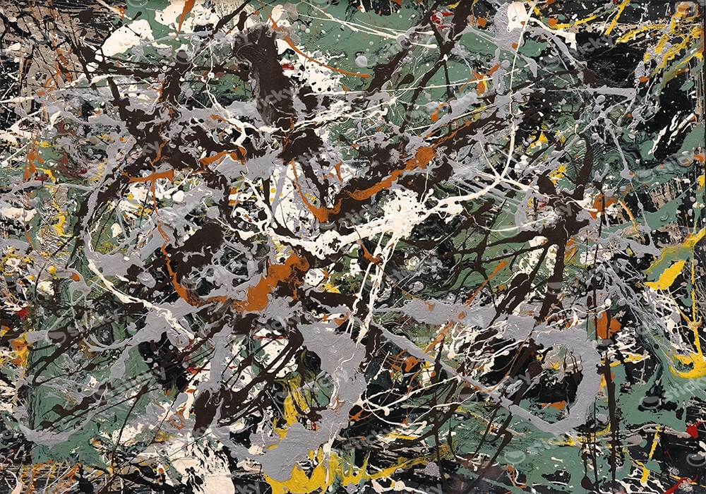 Πινακας σε καμβά JACKSON POLLOCK - GREEN SILVER