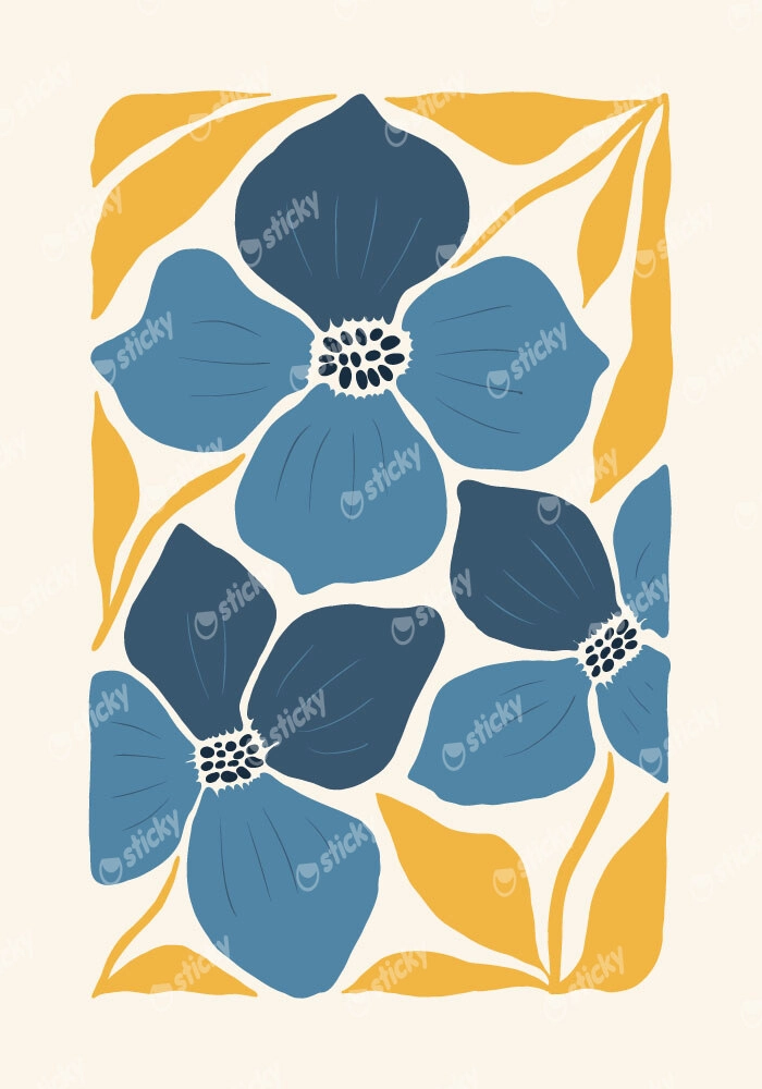 Πόστερ BLUE AND YELLOW FLOWERS 2