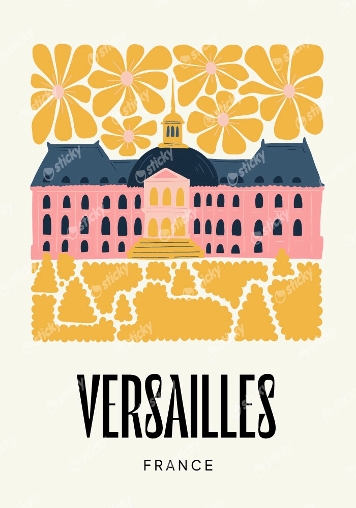 Πόστερ FLORAL TRAVEL VERSAILLES FRANCE
