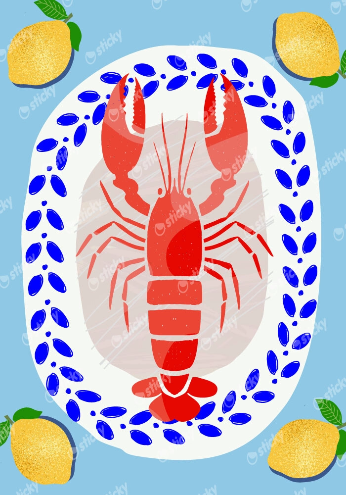 Πόστερ LOBSTER ILLUSTRATION