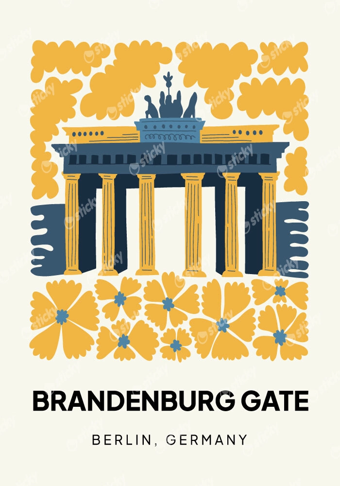 Πόστερ FLORAL TRAVEL BRANDENMBURG GATE