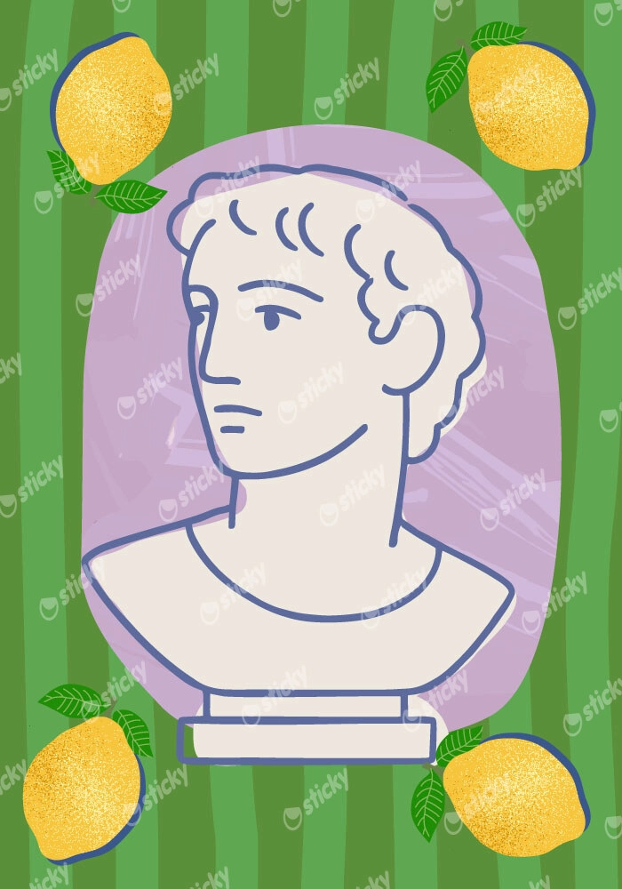 Πόστερ STATUE HEAD ILLUSTRATION