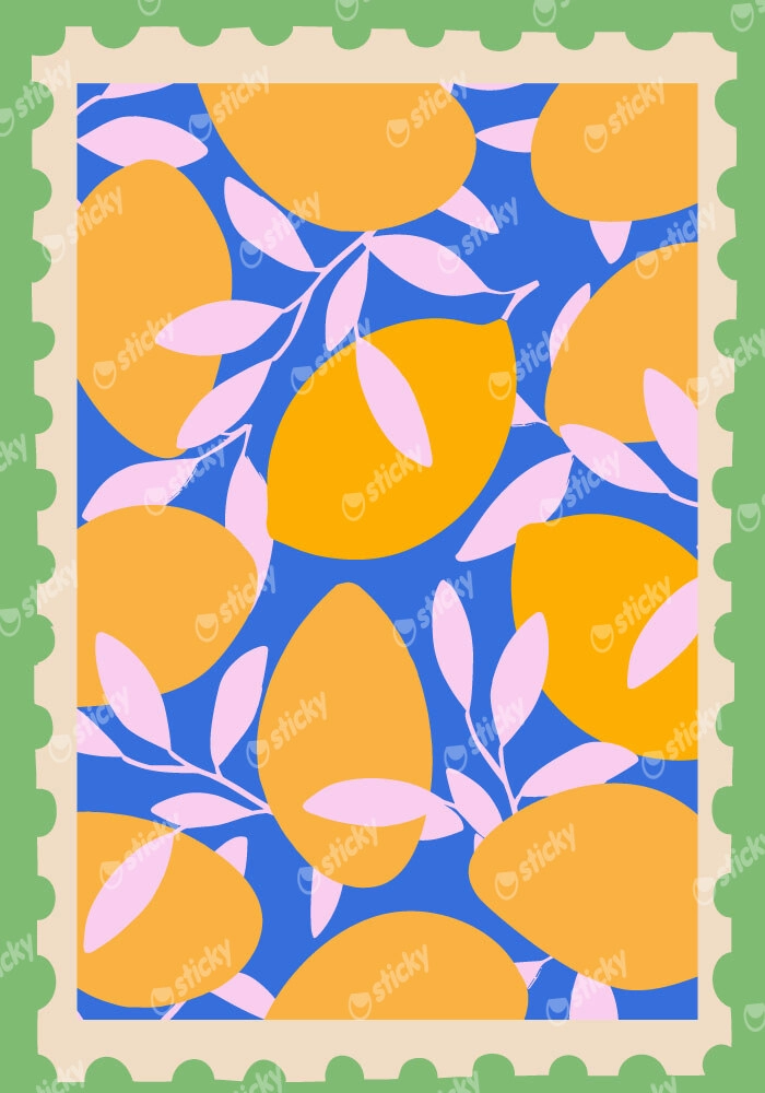 Πόστερ LEMONS STAMP ILLUSTRATION 2