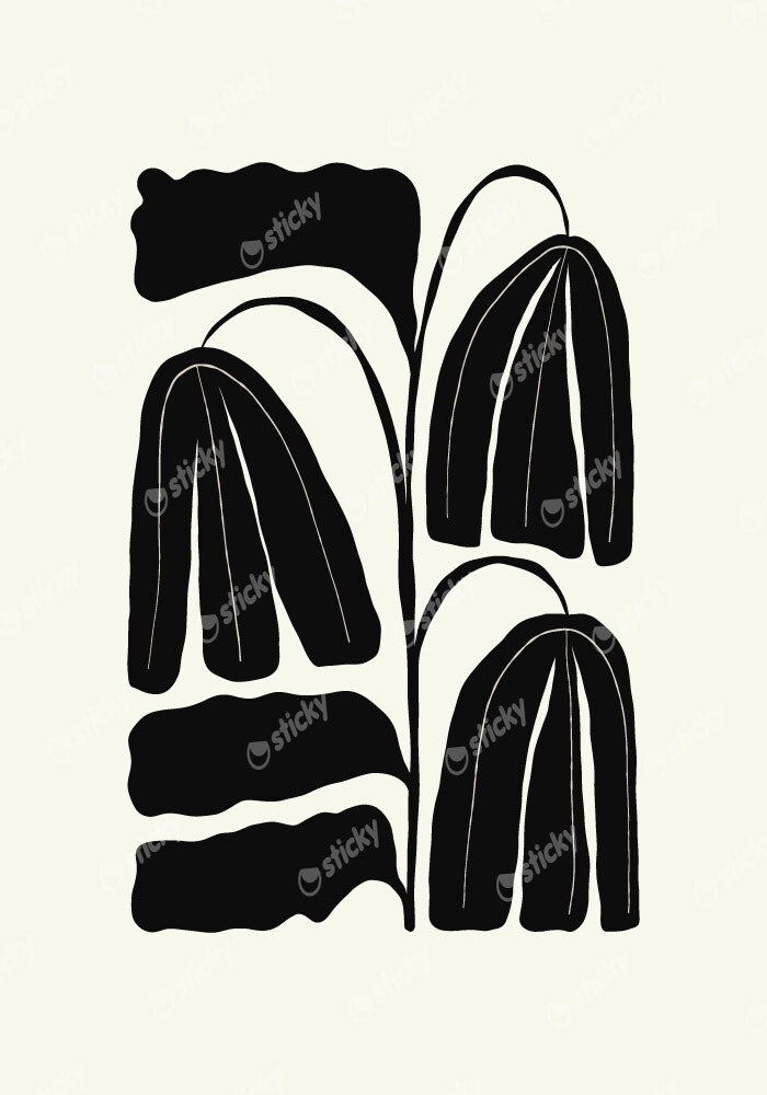 Πόστερ BLACK AND WHITE FLORAL 7