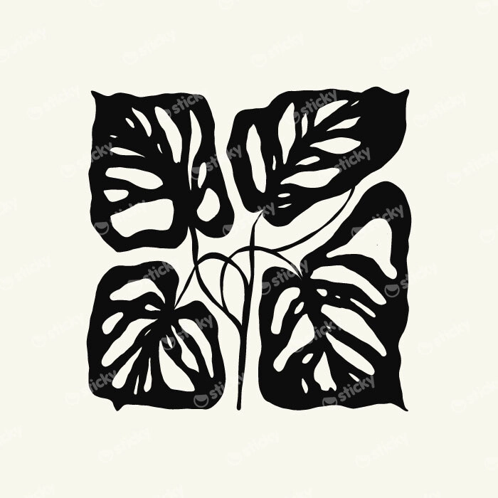 Πόστερ BLACK AND WHITE FLORAL 15