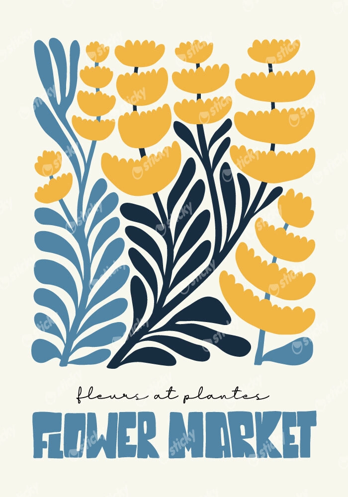 Πόστερ MATISSE STYLE FLORAL FLOWER MARKET