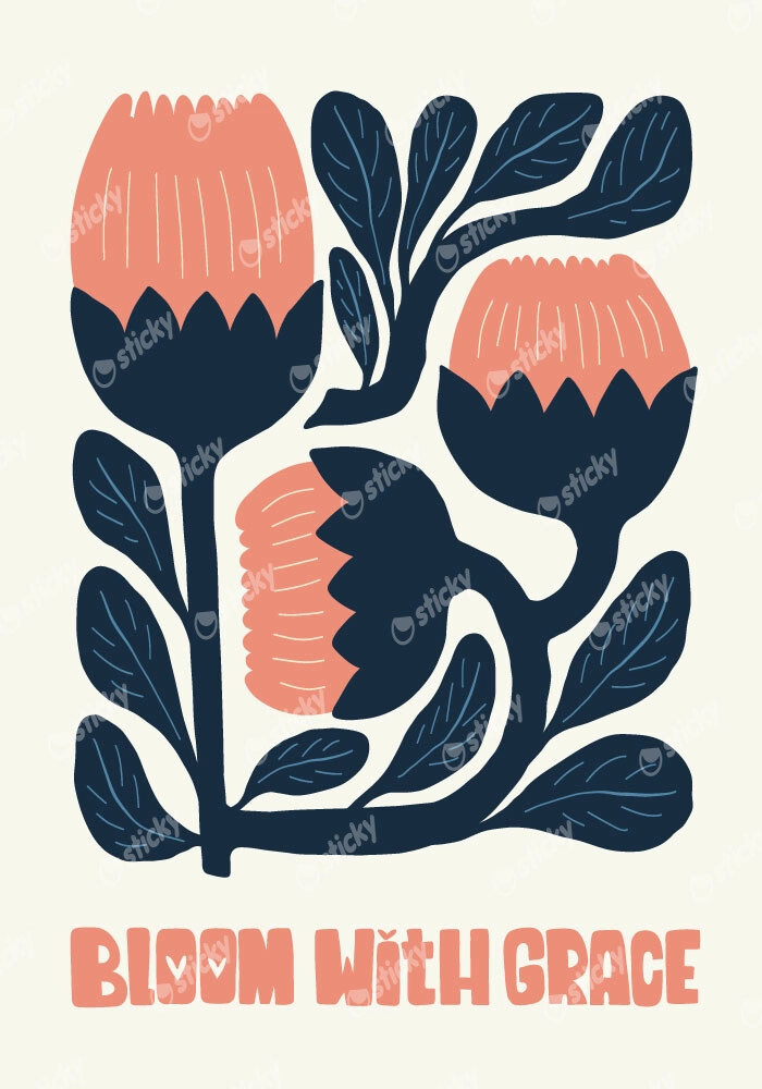 Πόστερ MATISSE STYLE FLORAL BLOOM WITH GRACE