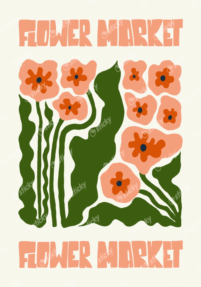 Πόστερ MATISSE STYLE FLORAL FLOWER MARKET 2