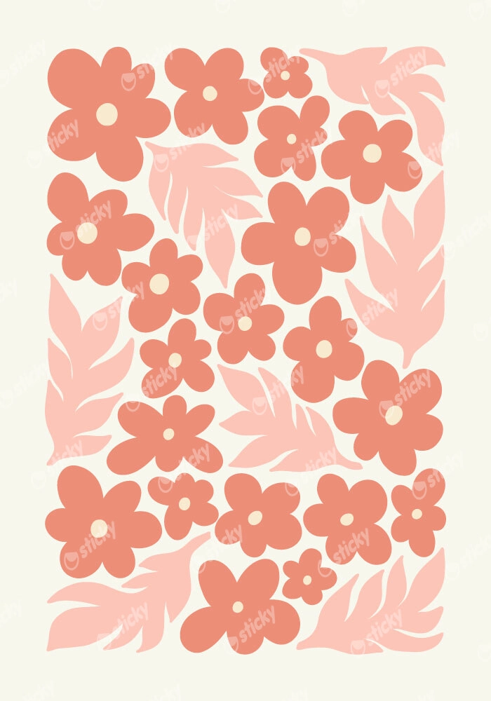 Πόστερ MATISSE STYLE FLORAL PINK