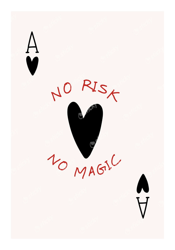 Πόστερ RETRO TRENDY NO RISK NO MAGIC