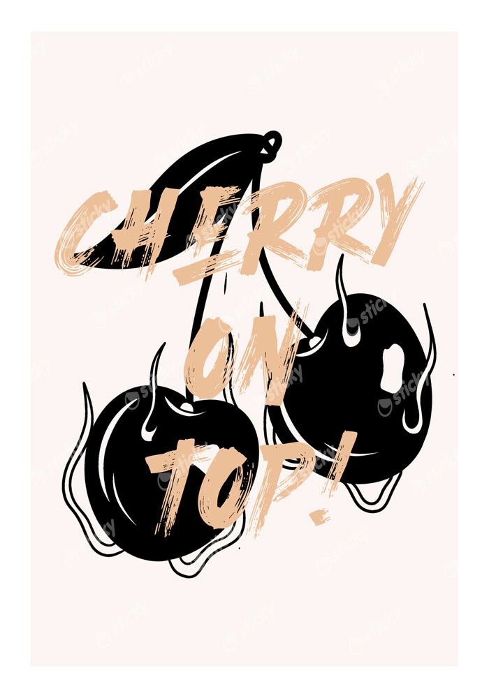 Πόστερ RETRO TRENDY CHERRY ON TOP