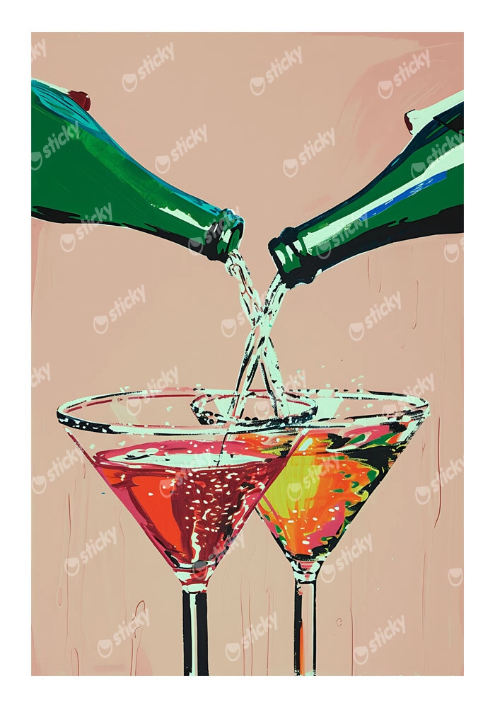 Πόστερ RETRO TRENDY COCKTAIL GLASSES