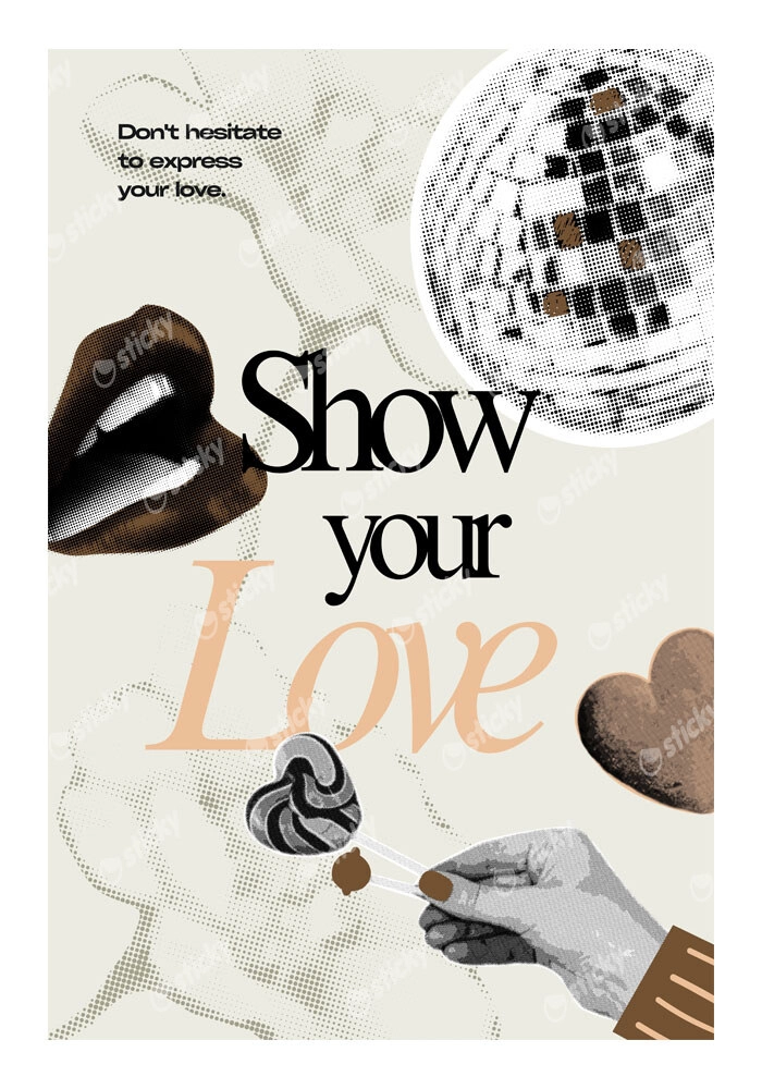 Πόστερ RETRO TRENDY SHOW YOUR LOVE