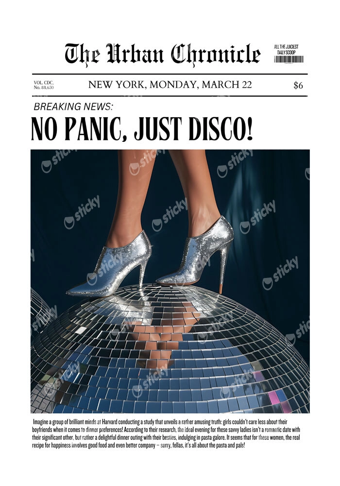 Πόστερ RETRO TRENDY NO PANIC JUST DISCO