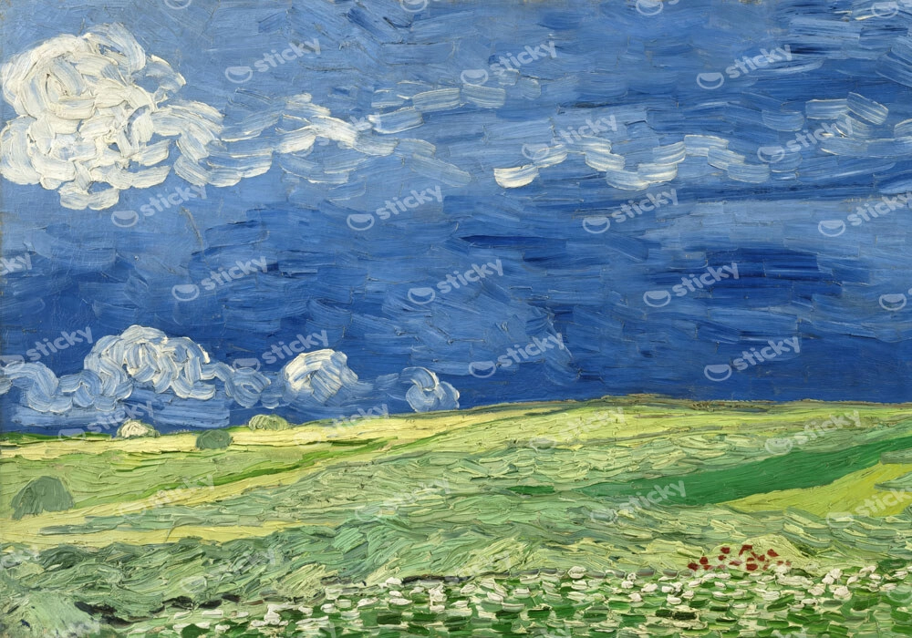 Πινακας σε καμβά VAN GOGH - WHEATFIELD UNDER THUNDERCLOUDS