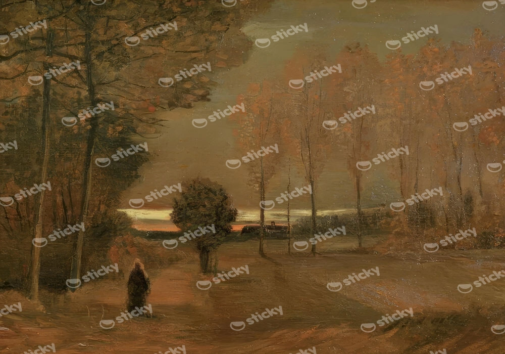 Πινακας σε καμβά VAN GOGH - HERBSTLANDSCHAFT BEI ABEND