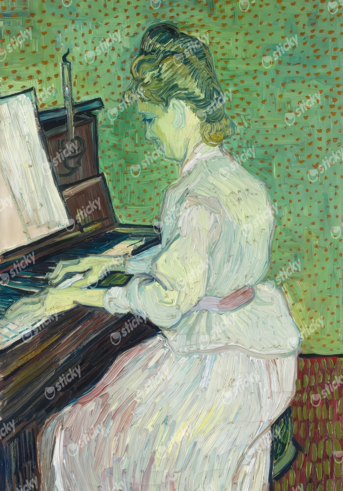 Πινακας σε καμβά VAN GOGH - MARGUERITE GACHET AT THE PIANO