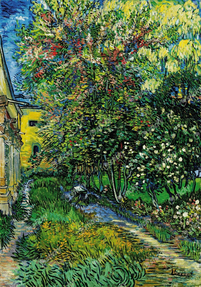 Πινακας σε καμβά VAN GOGH - THE GARDEN OF THE ASYLUM AT SAINT-RÉMY