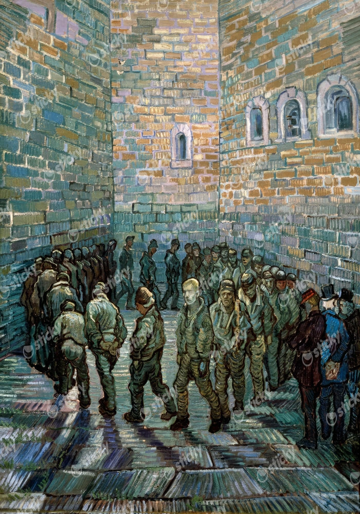 Πινακας σε καμβά VAN GOGH - THE PRISON COURTYARD