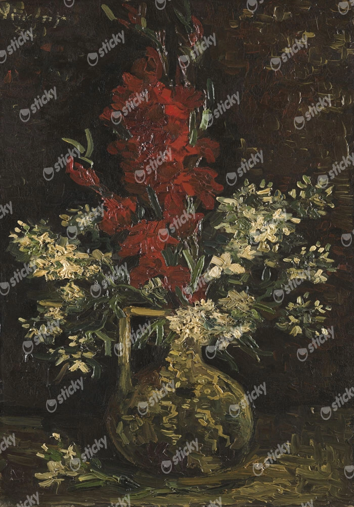 Πινακας σε καμβά VAN GOGH - VASE WITH RED AND WHITE FLOWERS