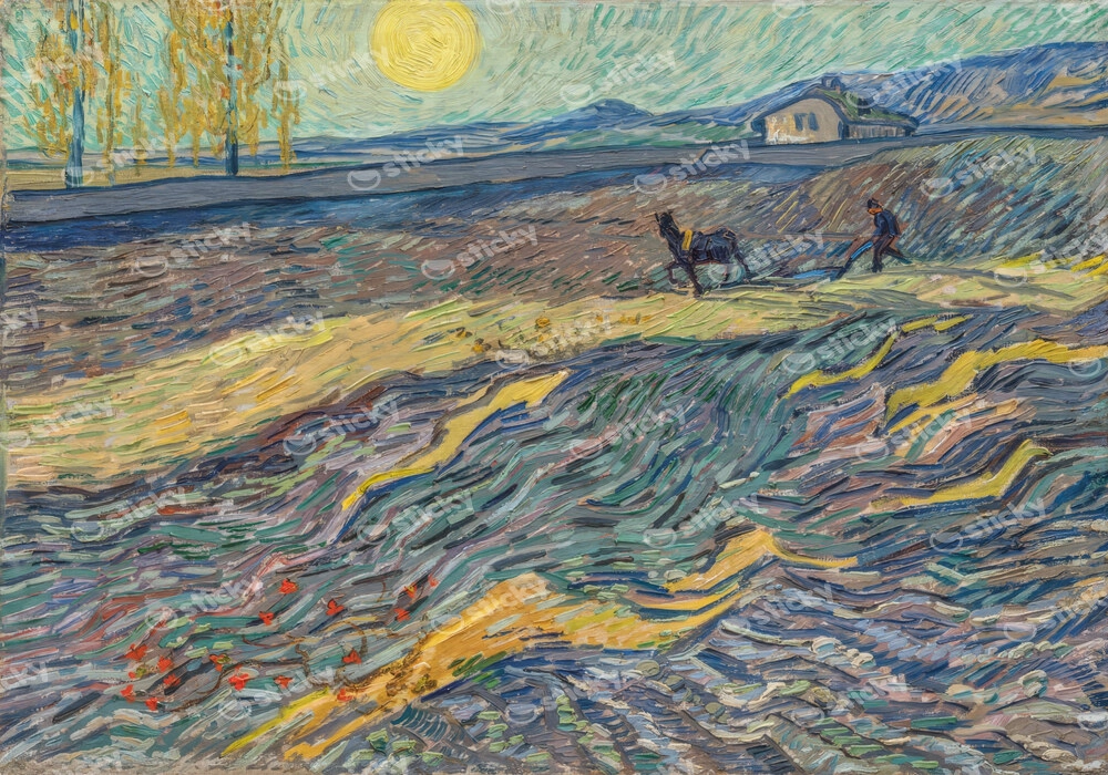 Πινακας σε καμβά VAN GOGH - FARMER IN A FIELD
