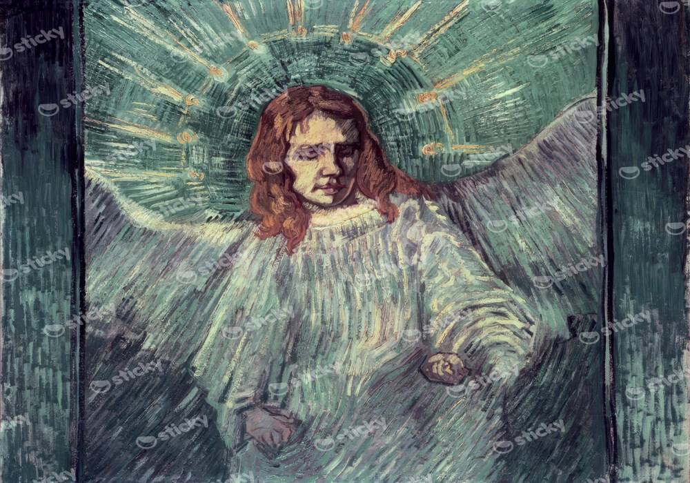 Πινακας σε καμβά VAN GOGH - HEAD OF AN ANGEL AFTER REMBRANDT