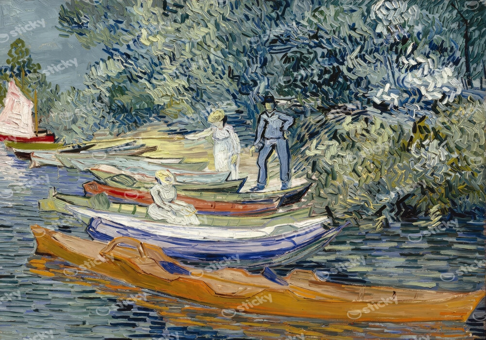 Πινακας σε καμβά VAN GOGH - LA RIVE D'AUVERS SUR OISE