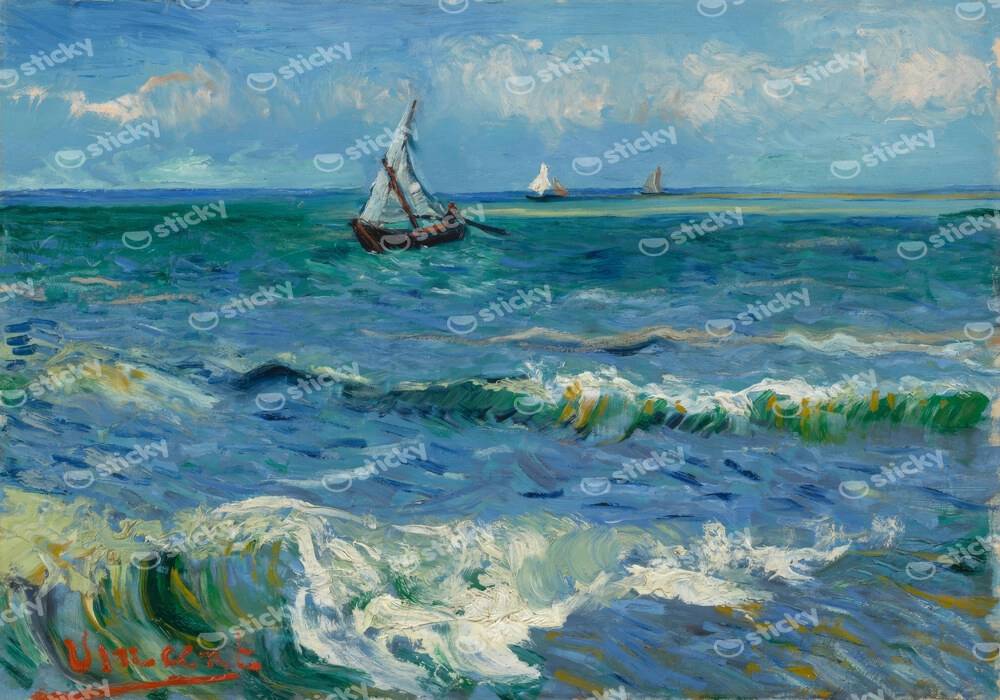 Πινακας σε καμβά VAN GOGH - SEASCAPE NEAR LES SAINTES MARIES DE LA MER