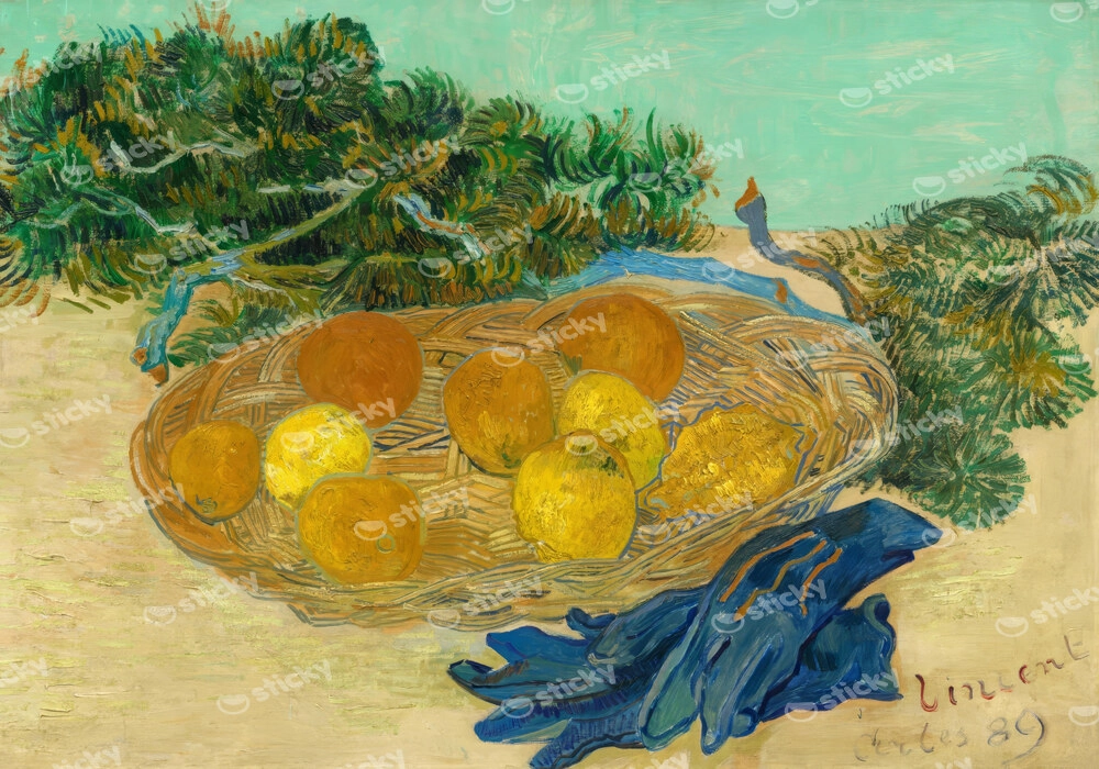 Πινακας σε καμβά VAN GOGH - STILL LIFE OF ORANGES AND LEMONS WITH BLUE GLOVES