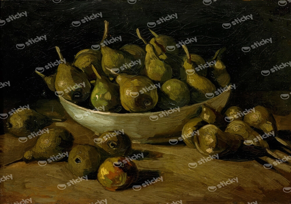 Πινακας σε καμβά VAN GOGH - STILL LIFE WITH AN EARTHEN BOWL AND PEARS