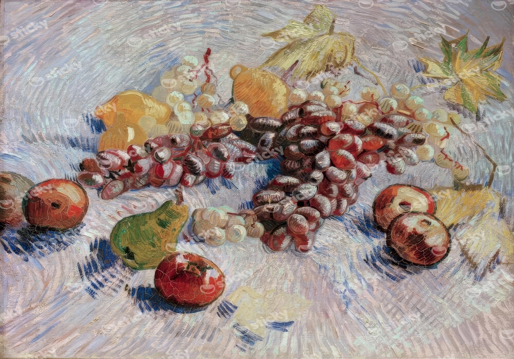 Πινακας σε καμβά VAN GOGH - STILLLEBEN MIT TRAUBEN ÄPFELN ZITRONEN UND BIRNE