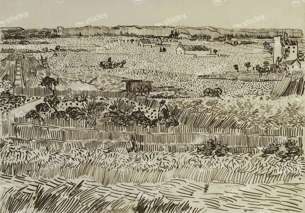 Πινακας σε καμβά VAN GOGH - THE HARVEST FOR ÉMILE BERNARD