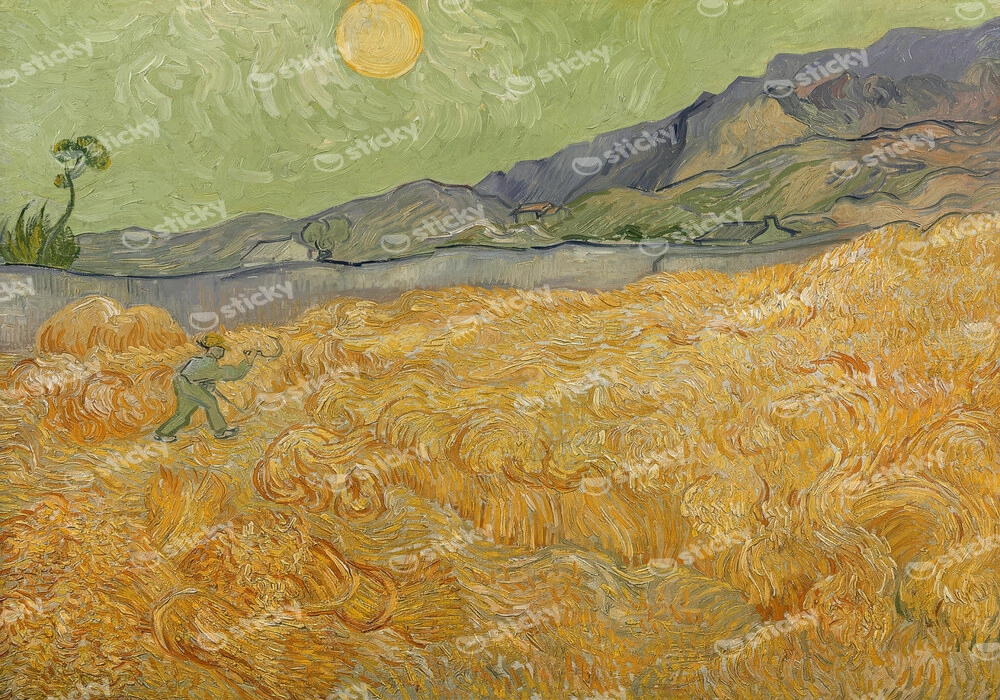 Πινακας σε καμβά VAN GOGH - WHEATFIELD WITH REAPER