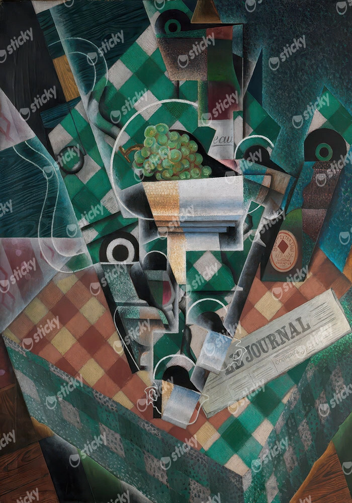 Πινακας σε καμβά JUAN GRIS - STILL LIFE WITH CHECKED TABLECLOTH