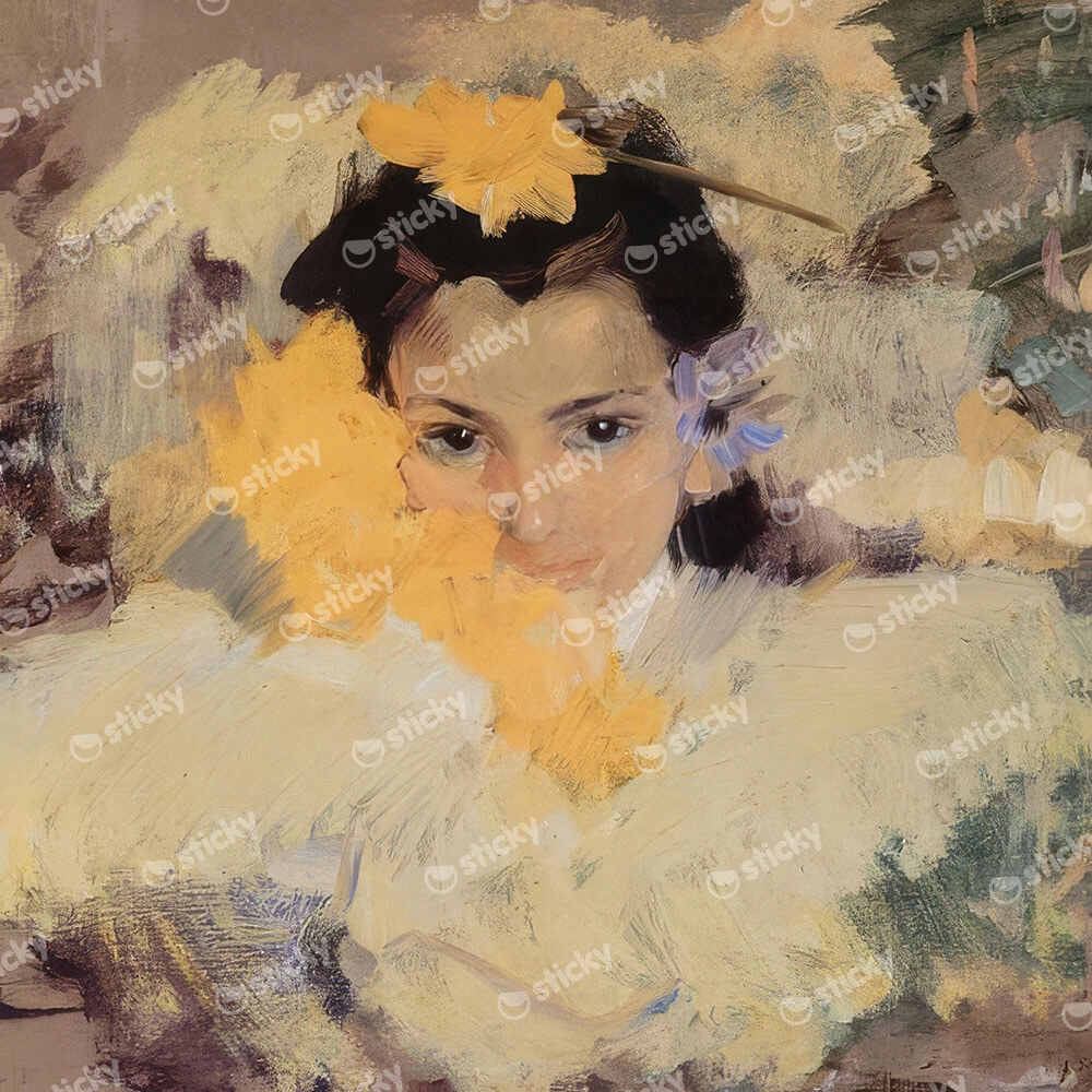 Πίνακας σε καμβά JOAQUIN SOROLLA - GIRL WITH FLOWERS