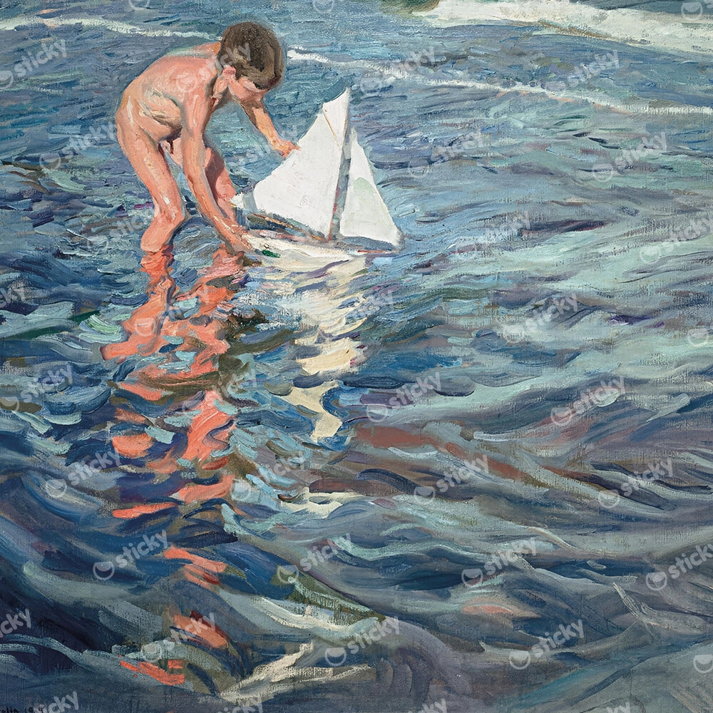Πίνακας σε καμβά JOAQUIN SOROLLA - THE LITTLE SAILING BOAT