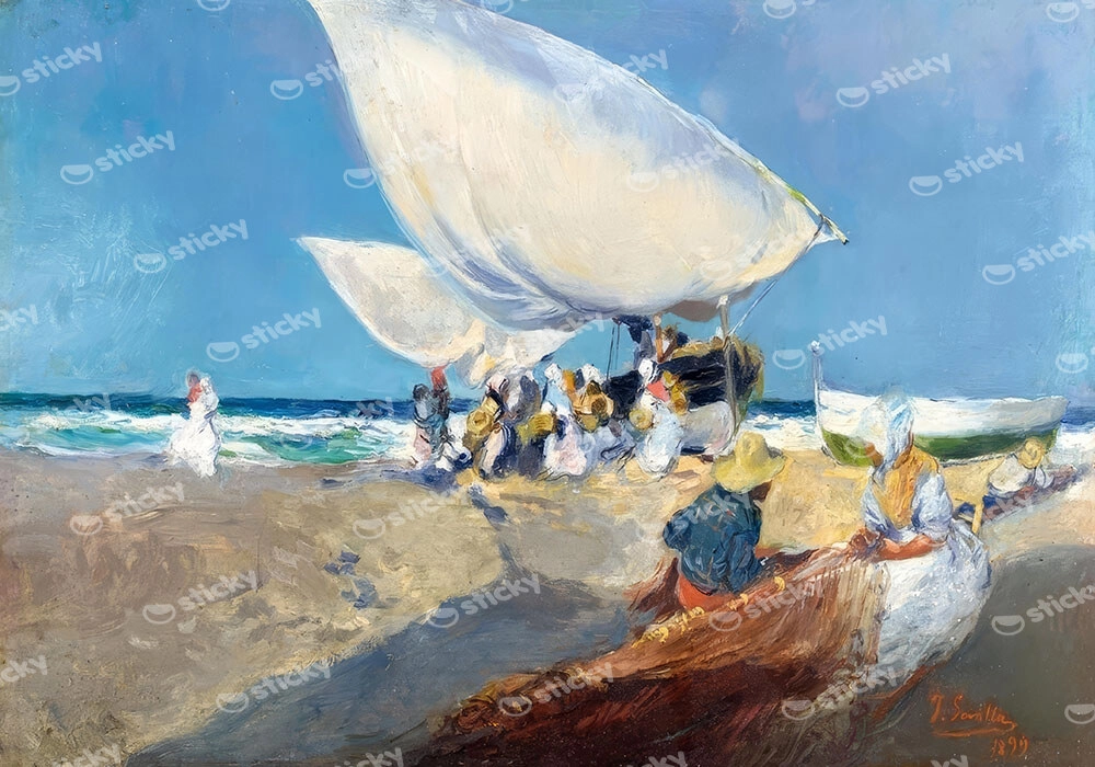 Πινακας σε καμβά JOAQUIN SOROLLA - ARREGLANDO LAS REDES