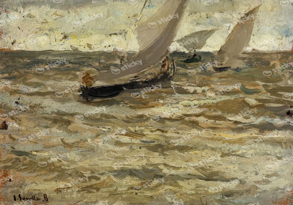 Πινακας σε καμβά JOAQUIN SOROLLA - SALIDA DE LAS BARCAS ASTURIAS