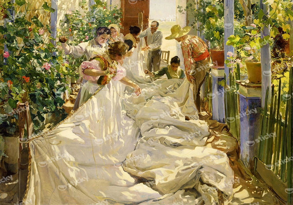 Πινακας σε καμβά JOAQUIN SOROLLA - SEWING THE SAIL