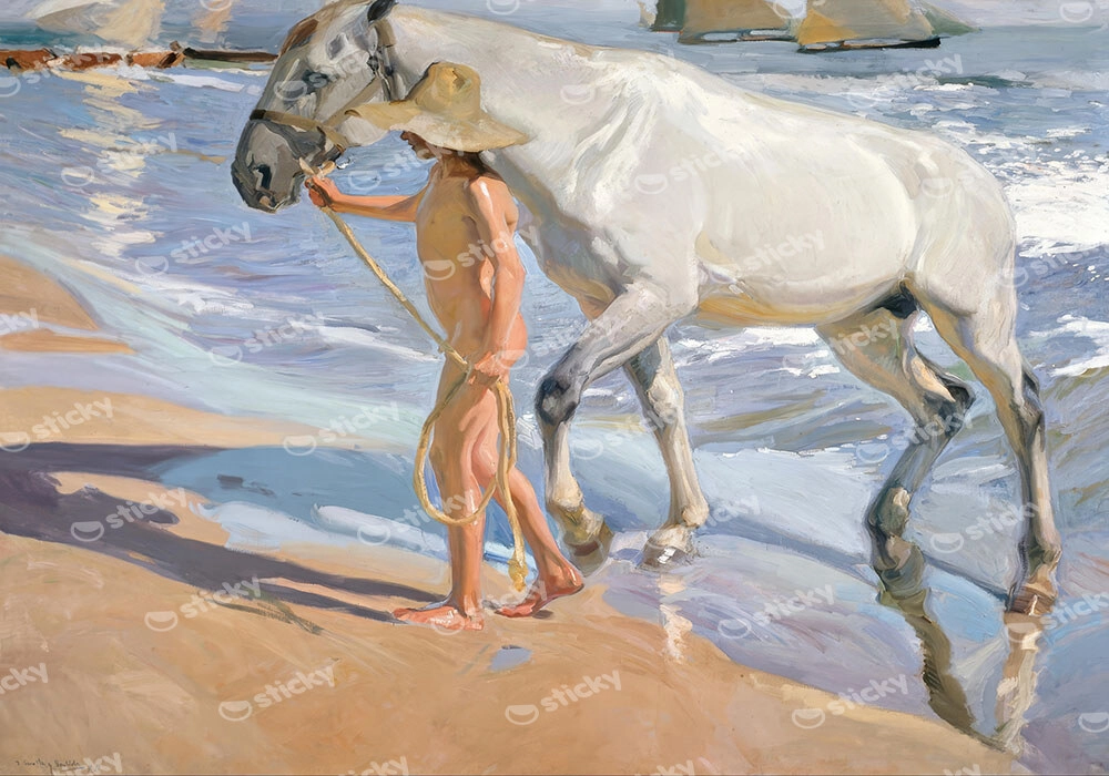 Πινακας σε καμβά JOAQUIN SOROLLA - THE HORSE BATH