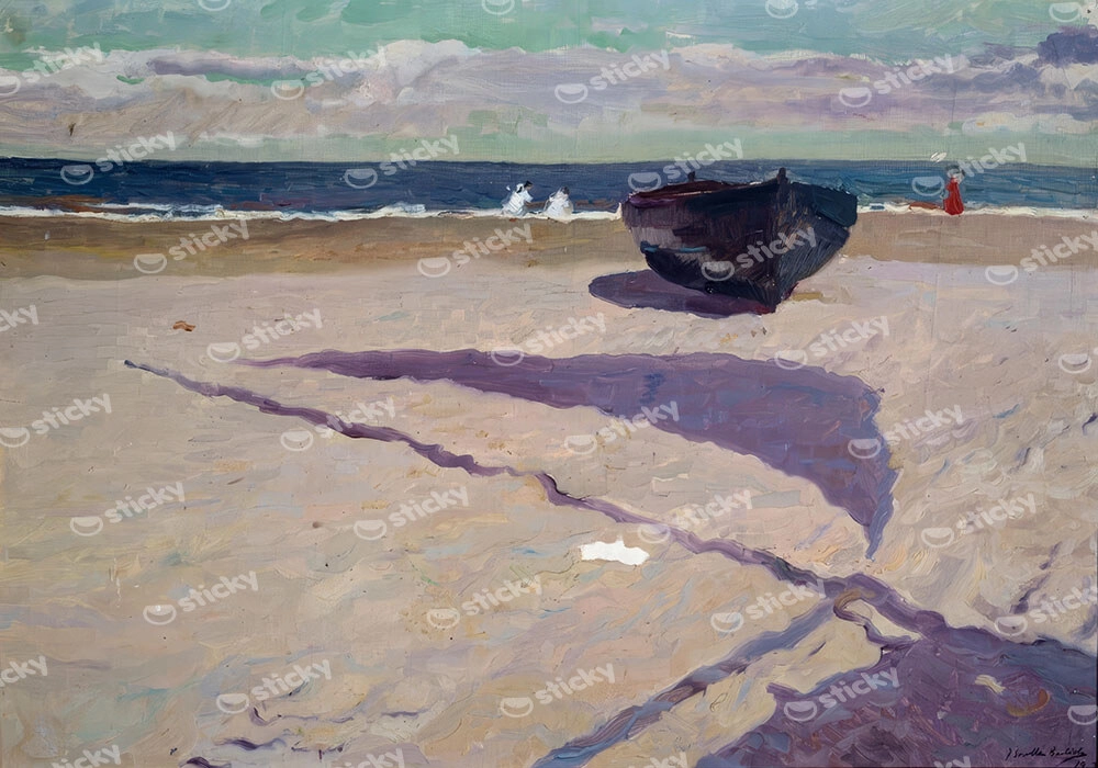 Πινακας σε καμβά JOAQUIN SOROLLA - THE SHADOW OF THE BOAT