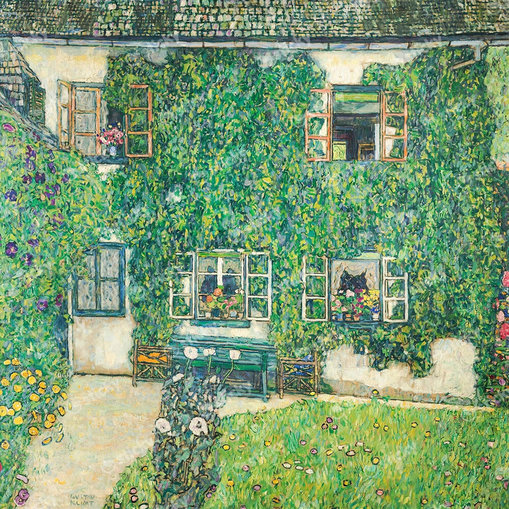 Πίνακας σε καμβά KLIMT - HOUSE IN A GARDEN