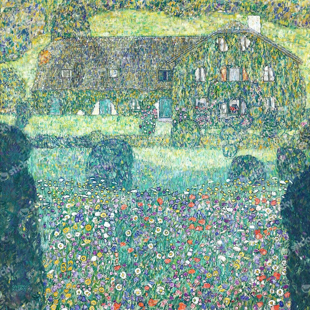 Πίνακας σε καμβά KLIMT - HOUSE IN ATTERSEE