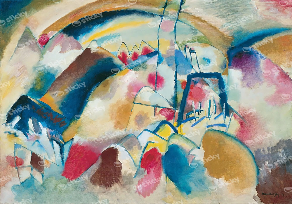 Πινακας σε καμβά KANDINSKY - LANDSCAPE WITH RED SPOTS