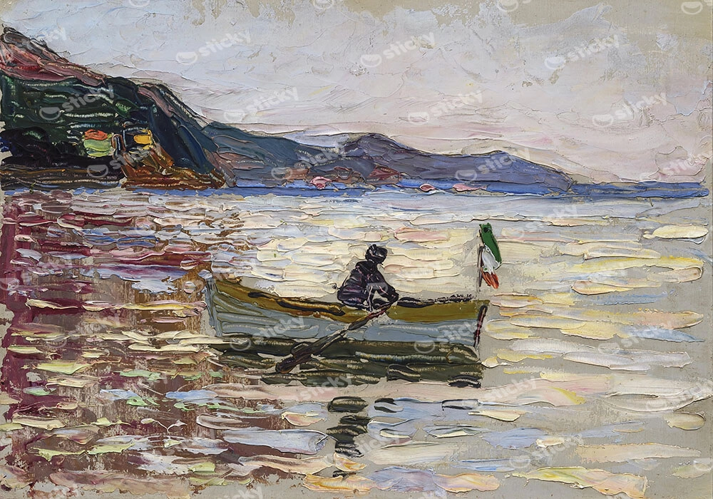 Πινακας σε καμβά KANDINSKY - RAPALLO BOAT IN THE SEA