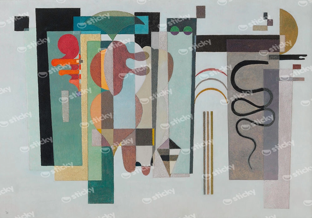 Πινακας σε καμβά KANDINSKY - TWO GREEN POINTS